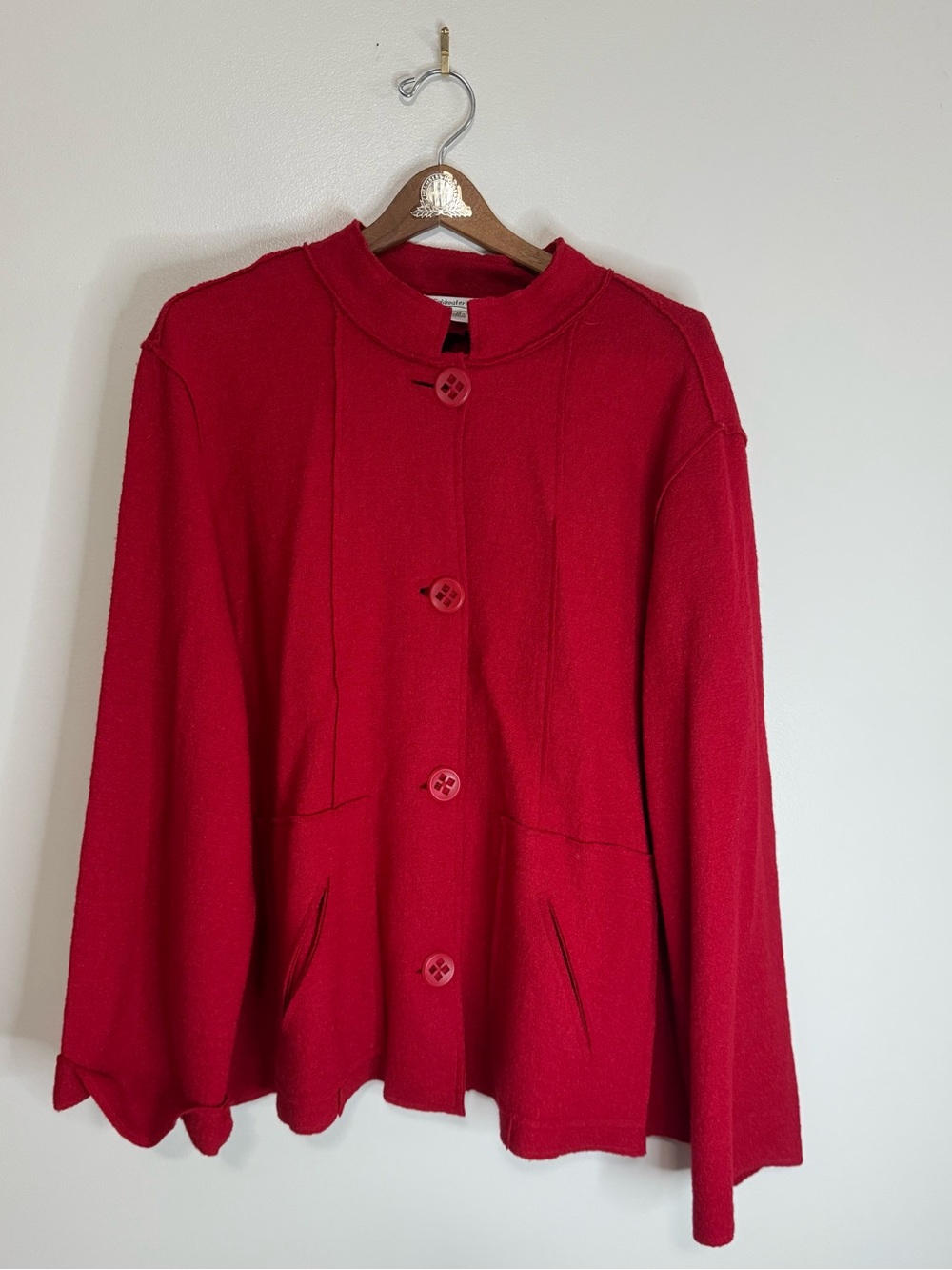 Coldwater creek wool blend Women's Red Button-Front Coat Jacket size 1X